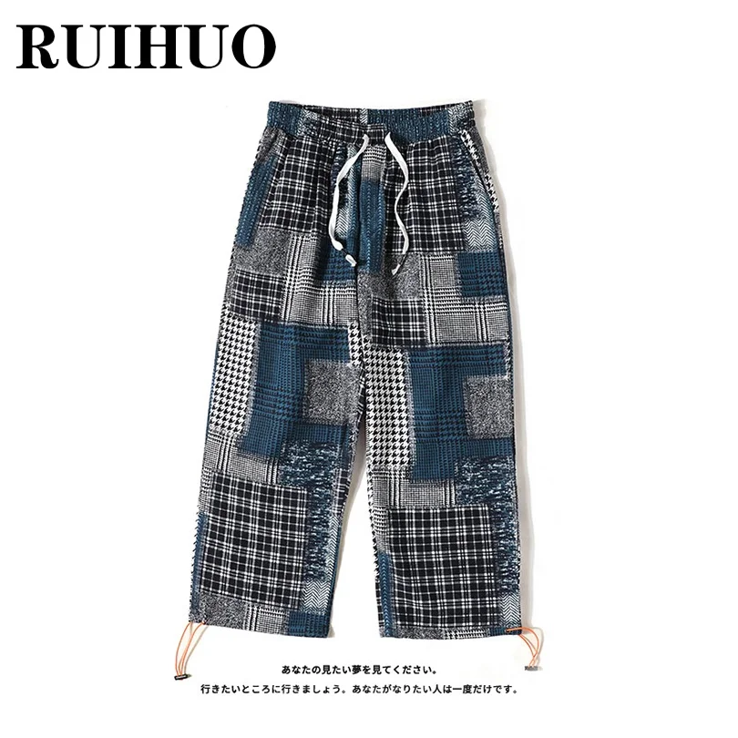 Винтажная одежда RUIHUO мужские брюки повседневные в китайском стиле Новое