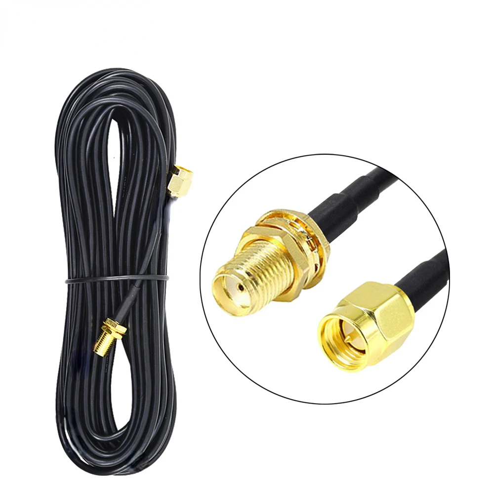 10M 15M 20M RG174 Feeder Wire SMA Male to Female Antenna Extension Cable for Coax Coaxial WiFi Network Card Router Bridge