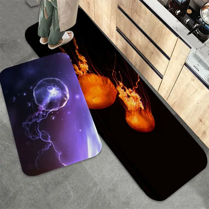 

Deep Sea Jellyfish Kitchen Mat Cheaper Anti-slip Modern Living Room Balcony Printed Modern Home Decor