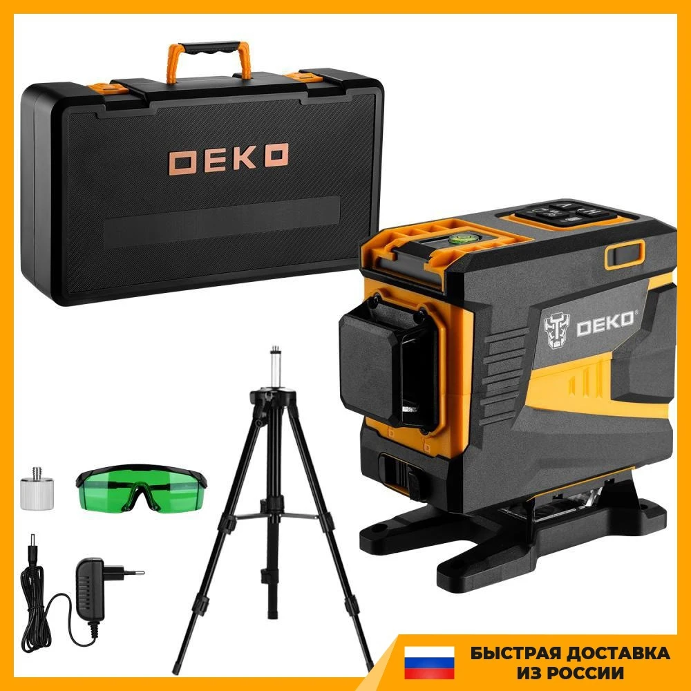 Уровень лазерный самовыравнивающийся DEKO DKLL12PG1 360/3 SET 2 PREMIUM со штативом 1 м (12 линий