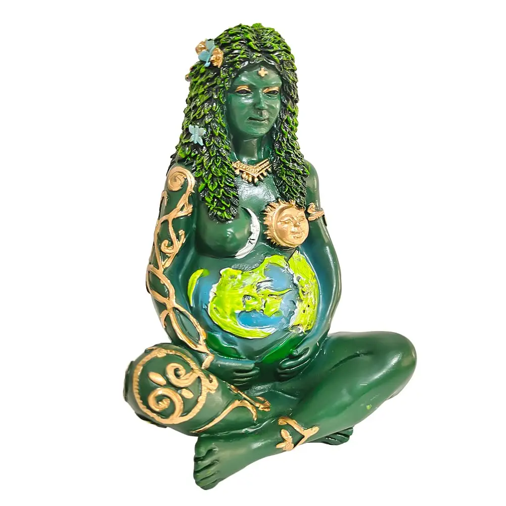 

Mother Earth Statue, Gaia Statue Mother Earth Nature Resin Figurine Suit for Witchy Room Spiritual Room Altar Decor