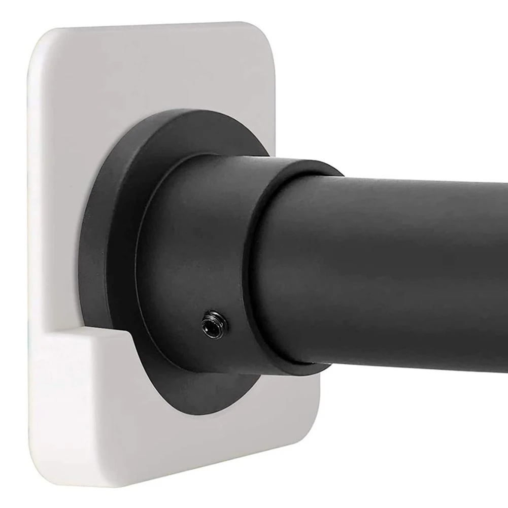 

2sets Universal Shower Curtain Rod Mount Holder Adhesive Shower Rod Tension Retainer No Drilling Bathroom Products