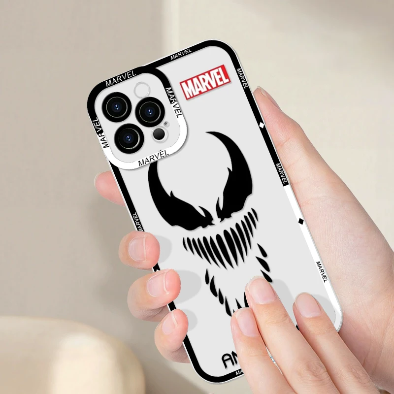 Marvel Spider-Man Venom Phone Case for Samsung Galaxy A70 A55 A54 A53 A51 A22 A13 5G Shockproof Clear Soft TPU Cover Fundas Skin