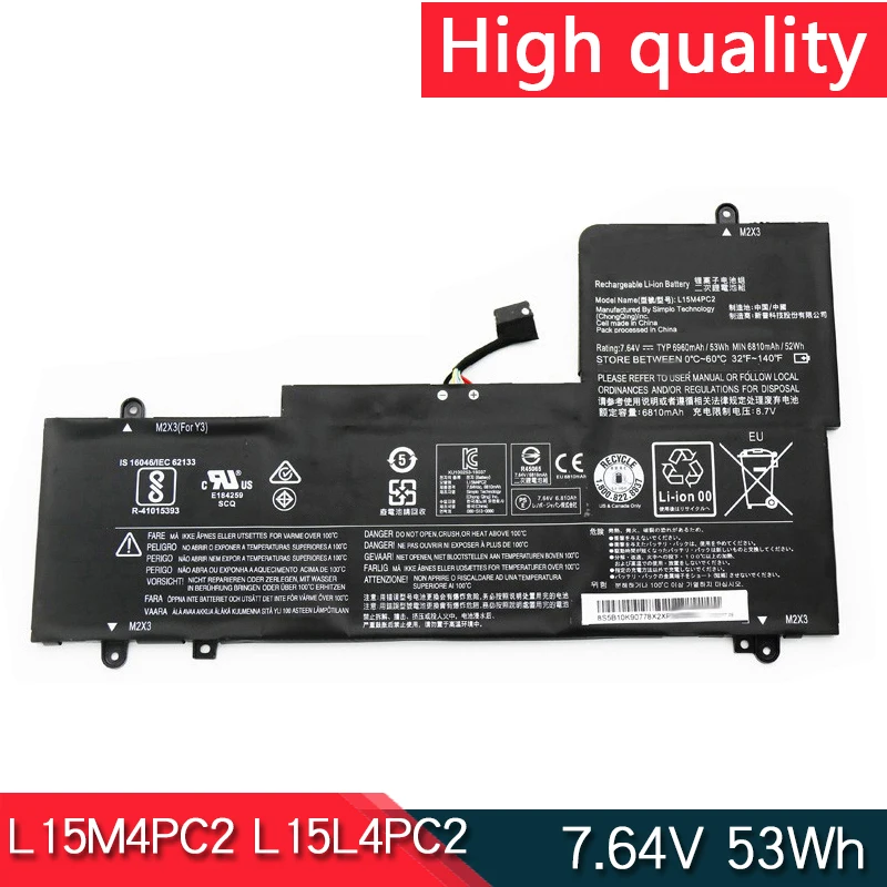 НОВЫЙ L15L4PC2 L15M4PC2 7 64 В 53 Втч аккумулятор для ноутбука Lenovo Yoga 710-14IKB 4ISK 151 КБ 15IKB 80V4 80V5