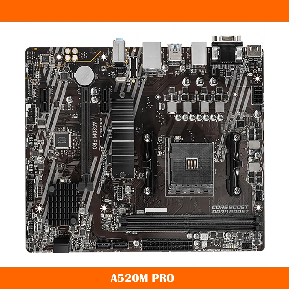 

Материнская плата для настольного ПК Msi A520M PRO AM4 DDR4 64 Гб SATA3 USB3.2Gen1 M.2 Φ Micro ATX оригинальное качество работает хорошо