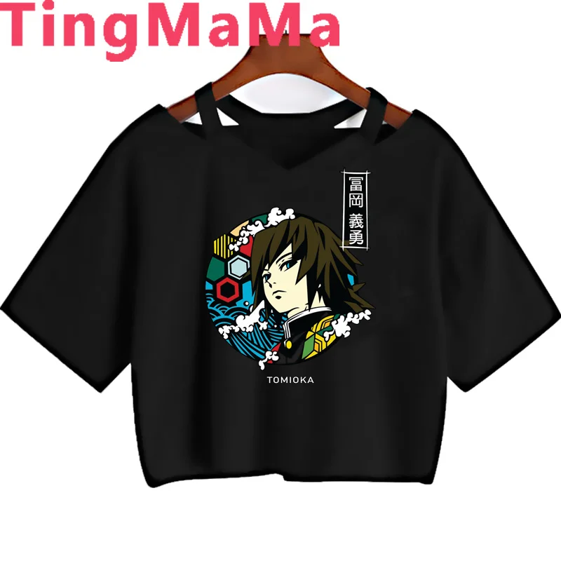 

Demon Slayer Kimetsu No Yaiba Nezuko Tanjiro Rengoku Uzui Inosuke Zenitsu top tees women harajuku kawaii 2022 ulzzang plus size