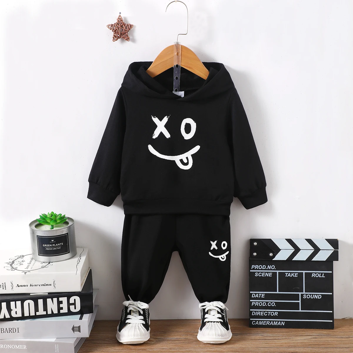 

Children's Set 2023 Autumn New Fashion Cartoon Print Long Sleeve Pants Hot Selling Children's Hooded Casual Children's Wear