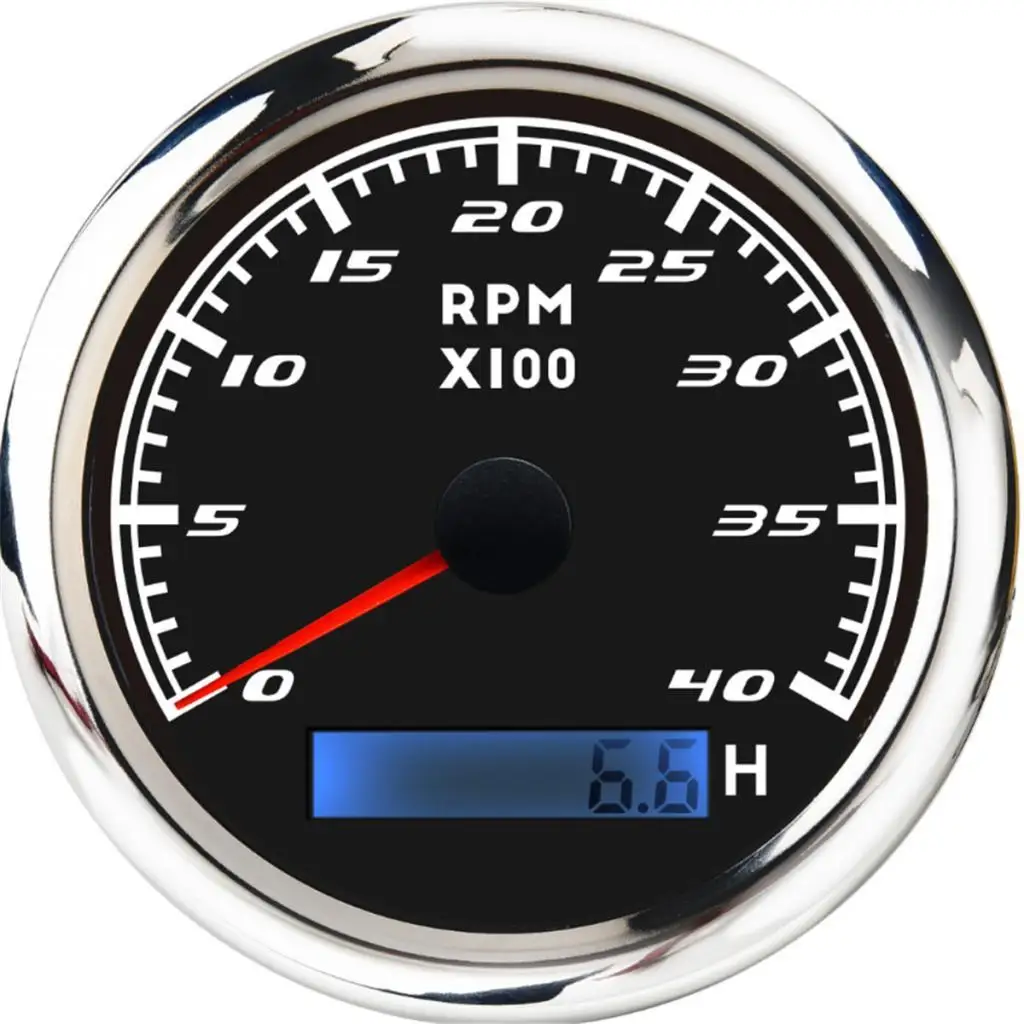 

Marine Boat Tachometer Gauge LCD Hour Meter 8-32V 4000 RPM 85mm High Quality