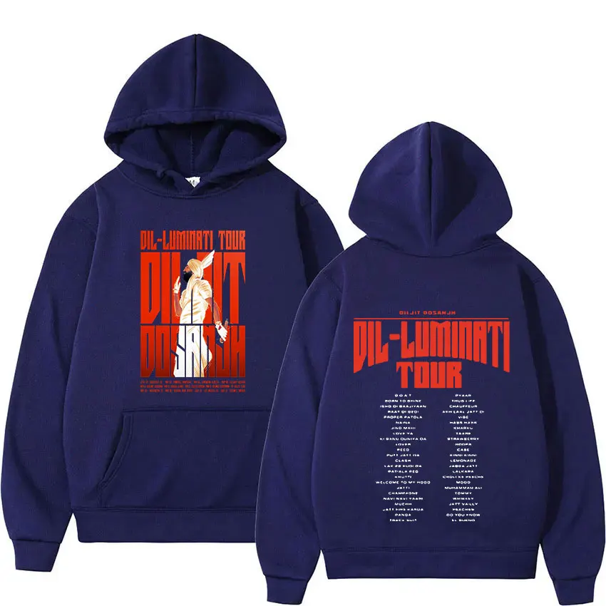 Diljit Dosanjh Dil-Luminati 2024 Tour Hoodie Men Hip Hop Fashion Pullover Sweatshirt Unisex Retro Long Sleeve Hoodies Streetwear