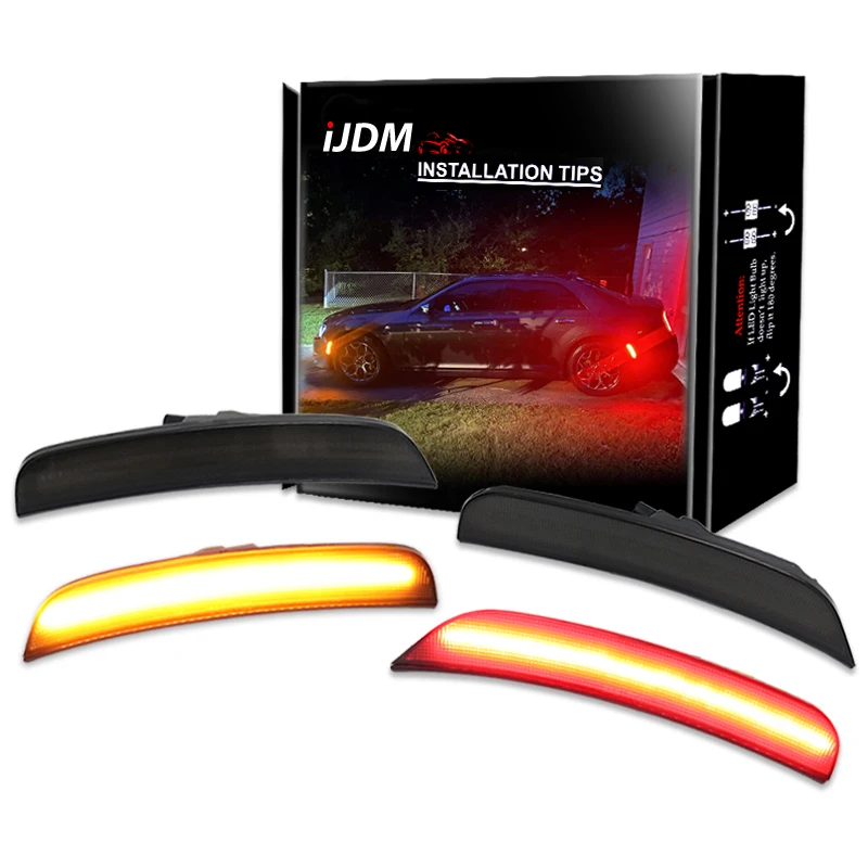 iJDM Front  Amber Rear Red Led Side Marker Lights For Chrysl