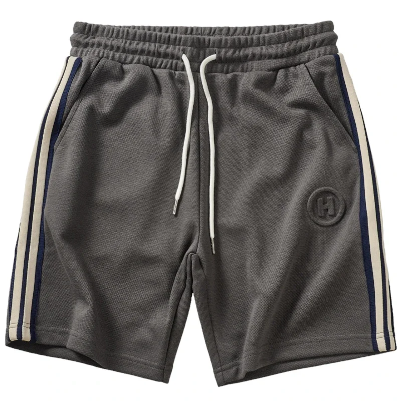 

Летние новые американские Трикотажные однотонные шорты в стиле ретро Мужская мода Свободные Эластичные Спортивные Повседневные 5-точечные брюки с Кулиской