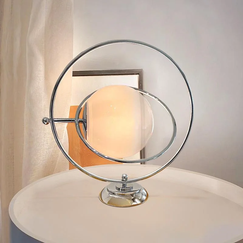 

Скандинавская хромированная настольная лампа для планшетов, прикроватная декоративная лампа для спальни, гостиной, стеклянный шар, вращающаяся настольная лампа, Настольный светильник