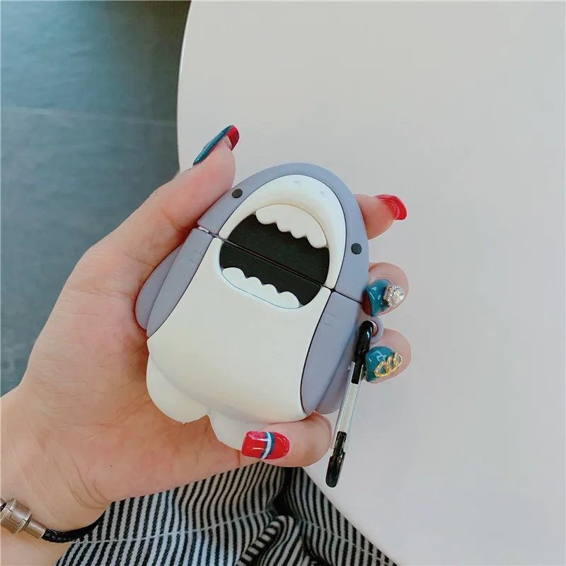 

3D Pig Camera Shark Game Bear Cartoon Cover For Apple Airpods 1 2 Silicone Soft Charging Box Protective Case for Air pods Pro