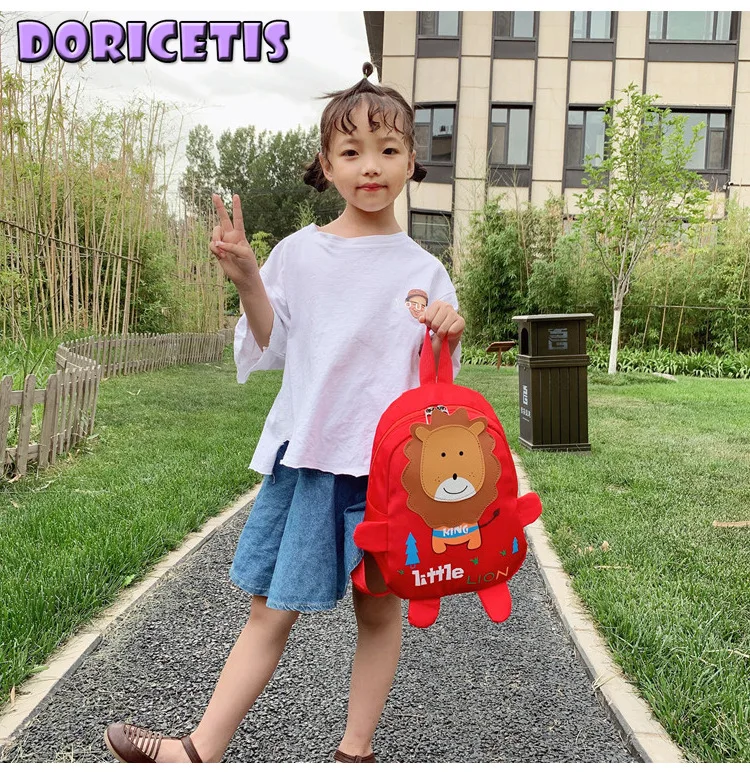 

Baby Backpack Cute Cartoon Lion Pattern Light High Capacity School Bag Children New Style Multifunction Outdoor Travel Backpack