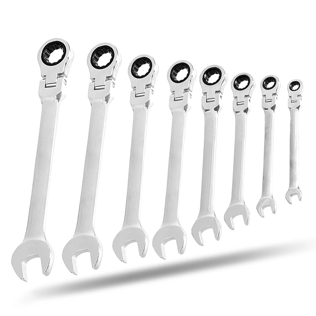 

8 Pieces Ratchet Wrenches 180 Degree Rotatable Workshop Spanners Carpenter Craftsman Portable Household Hand Tool