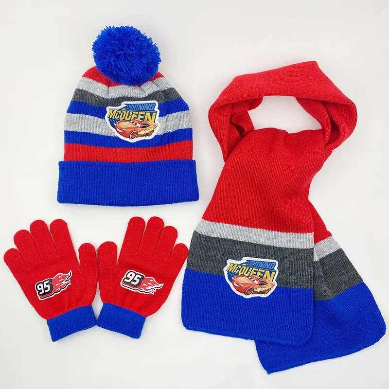 Mcqueen Thermals Set Для Детей — Вязаный Костюм С Шапкой Шарфом Перчатками Теплый