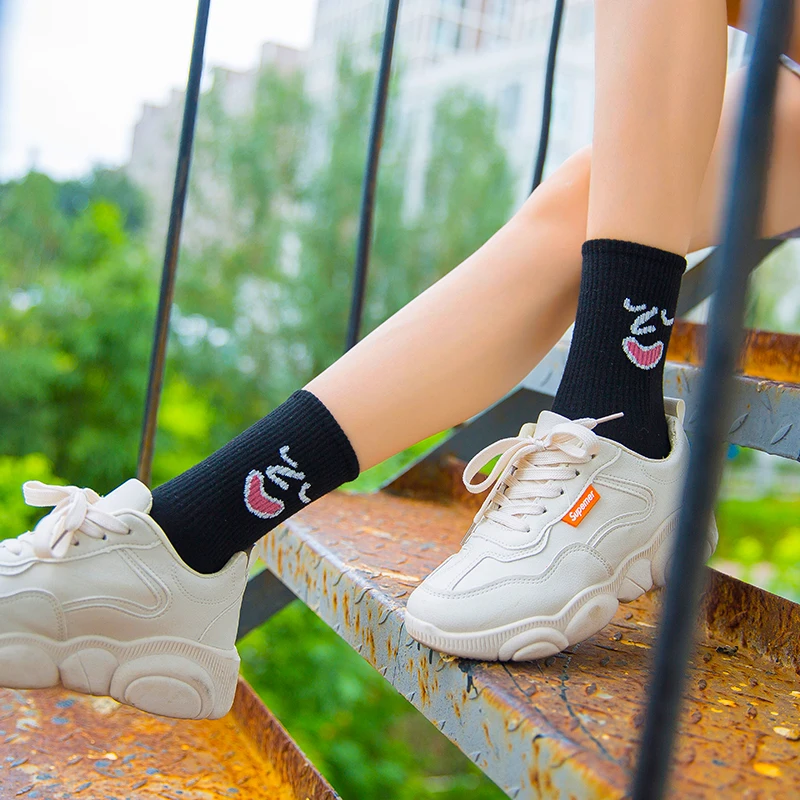10/5 Pairs Korea New Arrivals Harajuku Trend Women Candy Colors Casual Funny Socks Female Kawaii Socks School Girls Crew Socks