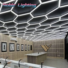 2 Years Warranty Honeycomb LED Car Detailing Ceiling Light Customized 5x12M Hexagon Light for Car Showroom 4S Workshop Dropship