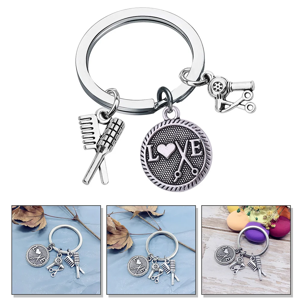 

Keychain Comb Hair Key Gift Hairdresser Pendant Barbermen Scissors Charms Ring Holder Stylist Chain Decorationspendants
