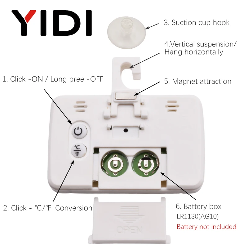 Цифровой термометр для холодильника с ЖК-дисплеем настенный подвесной Магнитный