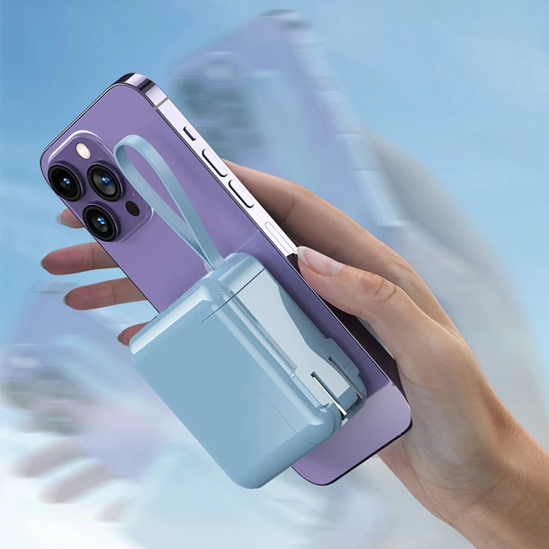 Магнитный беспроводной внешний аккумулятор емкостью 20000 мАч 22 5 Вт быстрая