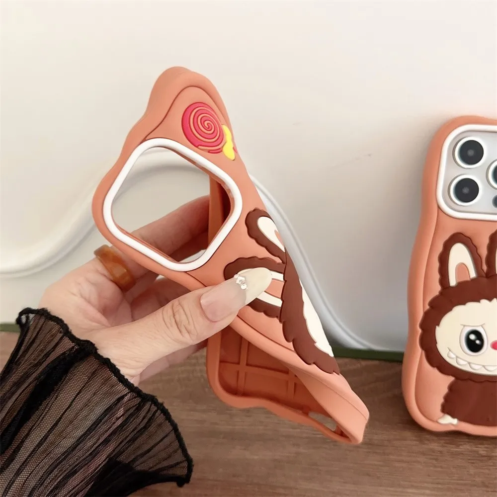 Чехол для телефона 3D Labubu iPhone 15 promax 14 13 12 Pro 11 X Xs Max 7 8 Plus 6 6s новый милый мягкий