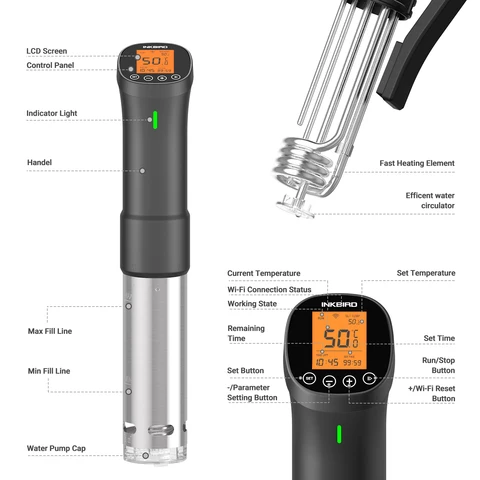 INKBIRD Sous Vide Cooker ISV-200W с цифровым управлением — внешний вид товара