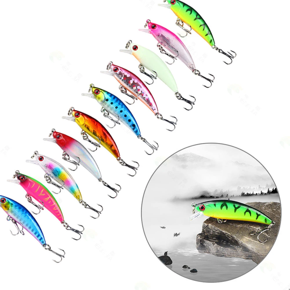 

1PCS Minnow Fishing Lure 55mm 4.8g Sinking Hard Bait Wobbler Jig Bait Crankbait Carp Striped Bass Pesca Fishing Tackle SwimBait