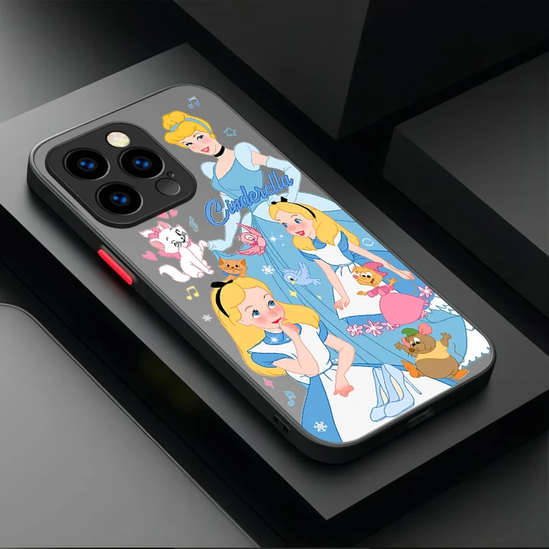 Disney Princess Phone Case For iPhone 16 15 14 13 12 11 Pro Max X XR XS 7 8 Plus SE 2020 Shockproof Matte Hard PC Bumper Cover