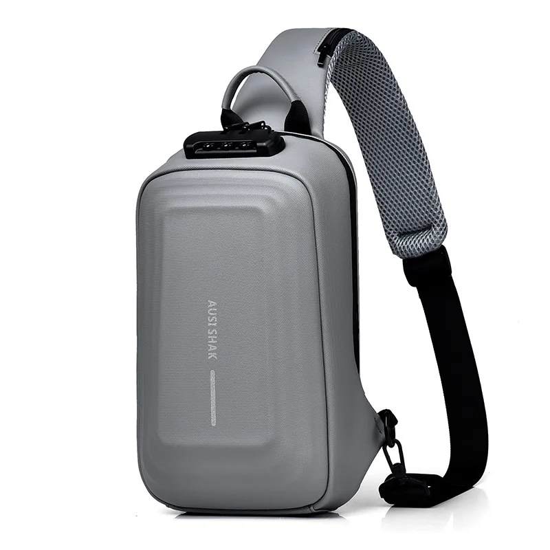 New Business Casual Men's Bag Hard Shell Motorcycle Men's Chest Bag Fashion Trend Skew Straddle Bag Men's One Shoulder Chest Bag