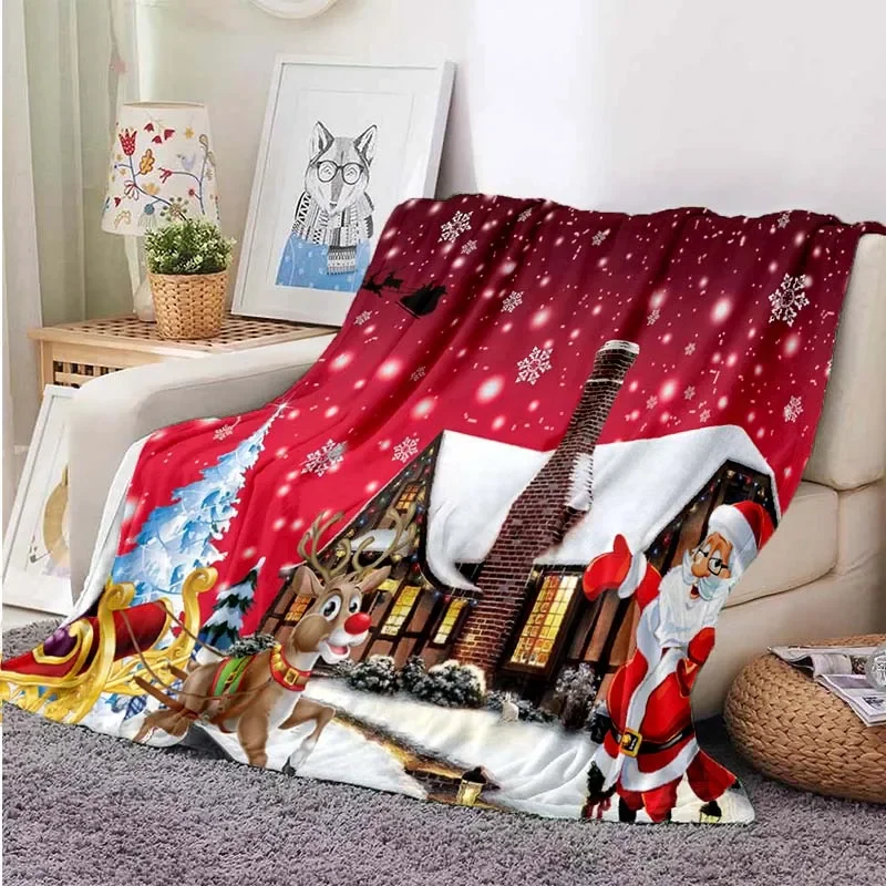 Одеяло с Рождеством одеяла Санта-Клауса фланелевое одеяло со снеговиком