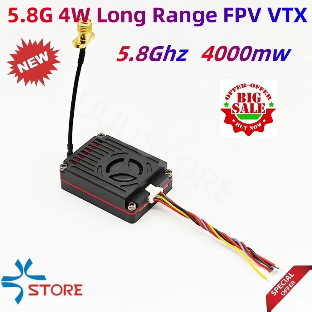 FPVKING 5 8G 4000mW 8Ghz 4W VTX 64CH FPV видеопередатчик PAL/NTSC для гоночного дрона дальнего