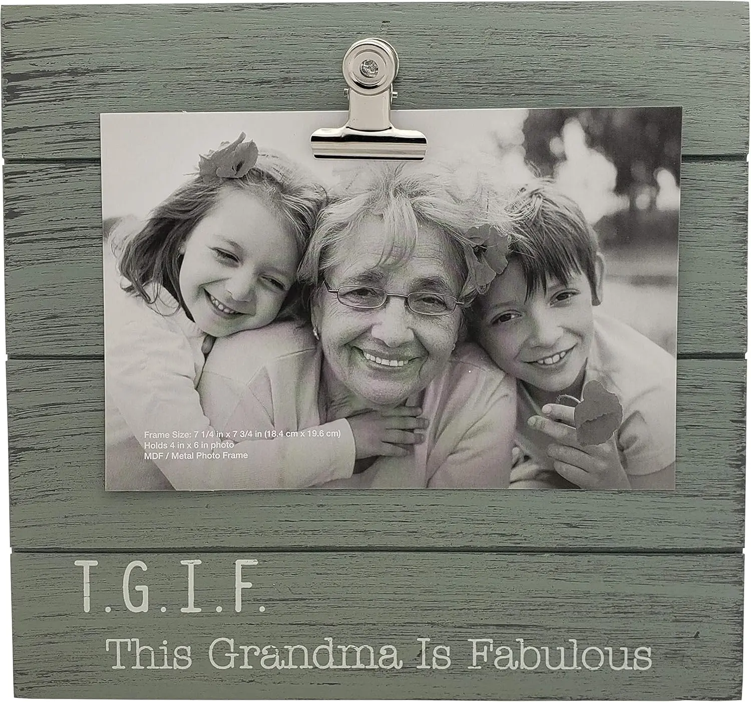 Т.Г..Ф. Ths Grndm s Fbulous ture Frme 7 25 x 75 дюйма (зеленая) Clp вмещает фото 4 6 дюймов.