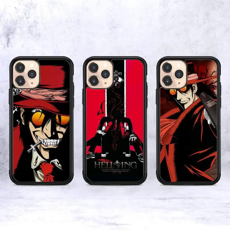 

Anime Hellsing Alucard Phone Case Silicone PC+TPU Case for iPhone 11 12 13 Pro Max 8 7 6 Plus X SE XR Hard Fundas