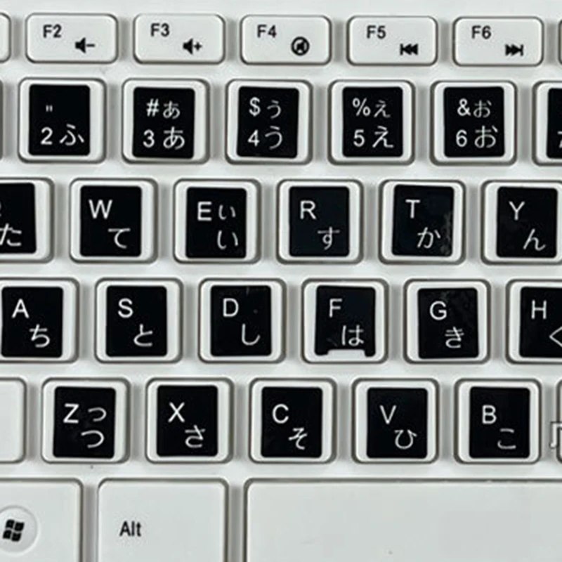 

18x6.5cm Japanese White Black Letters Keyboard Layout Stickers Button Letters Alphabet for Laptop PC Computer Keyboards K1KF