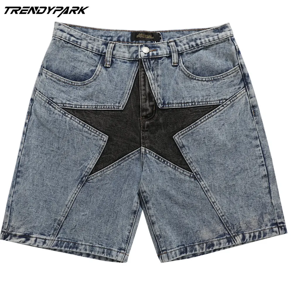 

Men's Shorts Washed Denim Cloth Pockets Short Jeans Men's Clothing Streetwear High Waist Hip Hop Casual Vintage Denim Shorts Men