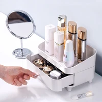 double layer makeup organizer for cosmetic large capacity cosmetic storage box desktop nail polish drawer sundries container