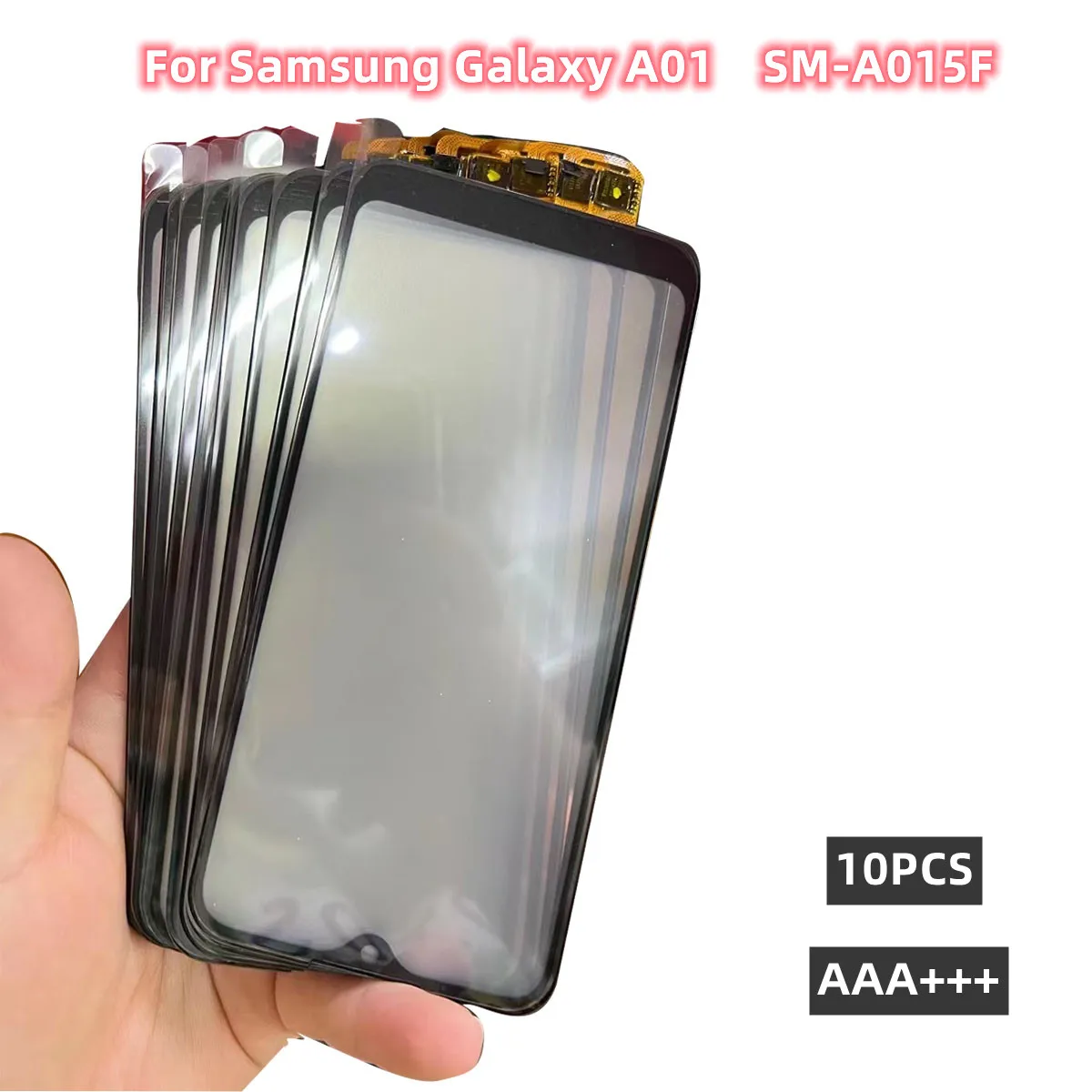 

10PCS Touchscreen With OCA Laminated For Samsung Galaxy A01 A015F/D Touch Screen Front Panel Glass Not LCD Display Sensor