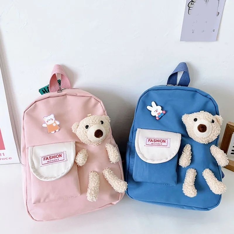 

Cartoon Bear Canvas School Bags For Gilr Cute Kids Kindergarten SchoolBags Children Backpacks Girls Boy Book Bags Back Pack 2022