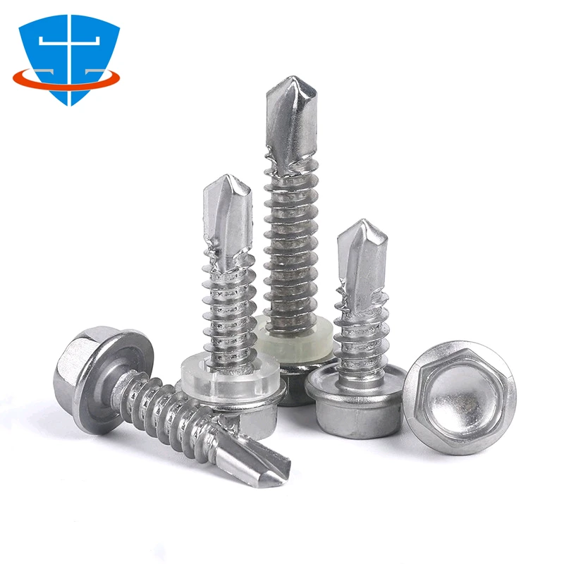 

DIN7504 M4.2 M4.8 M5.2 M5.5 M6.3 304 Stainless Steel Flange Hex Hexagon Washer Head Drilling Self-Drilling Tapping Screw Nails