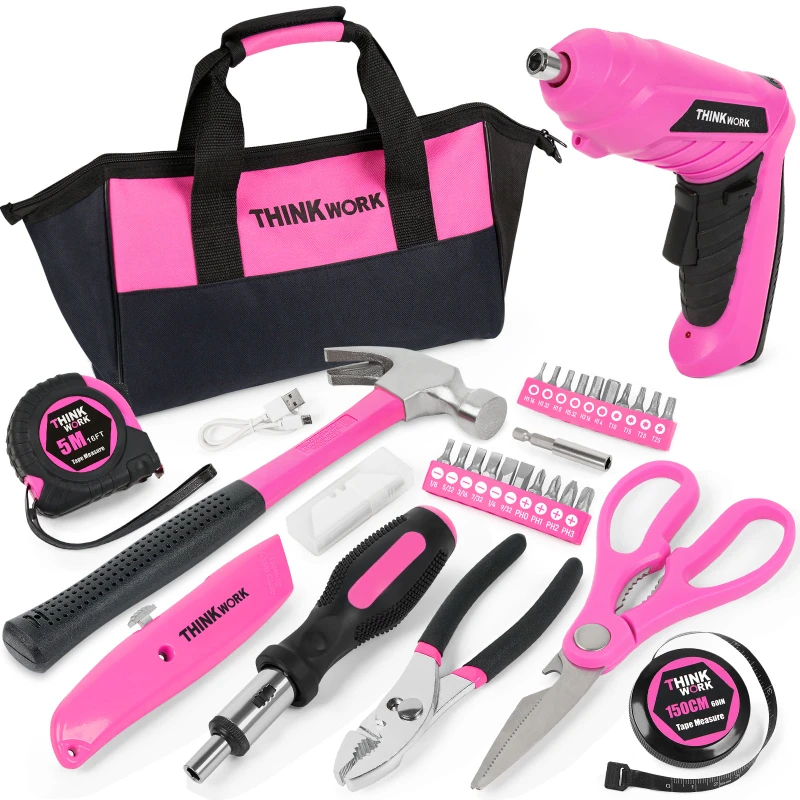 

Free Shipping Ladies 40-Piece Pink Tool Set Made By TW6063