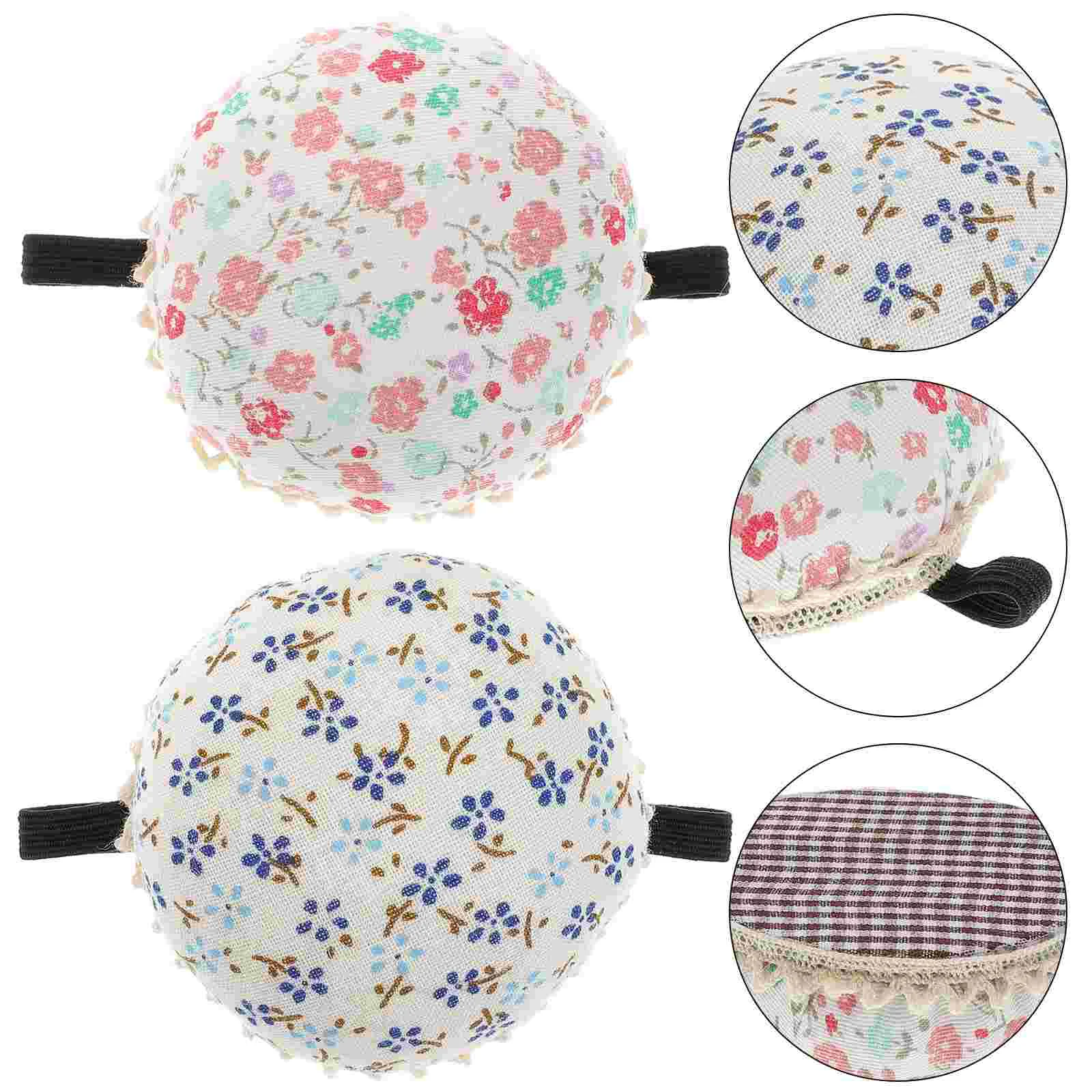 

2pcs Pin Cushion Floral Wrist Pin Cushions Wearable Pincushions Sewing Tools for Sewing Tailor Cloth Ruler