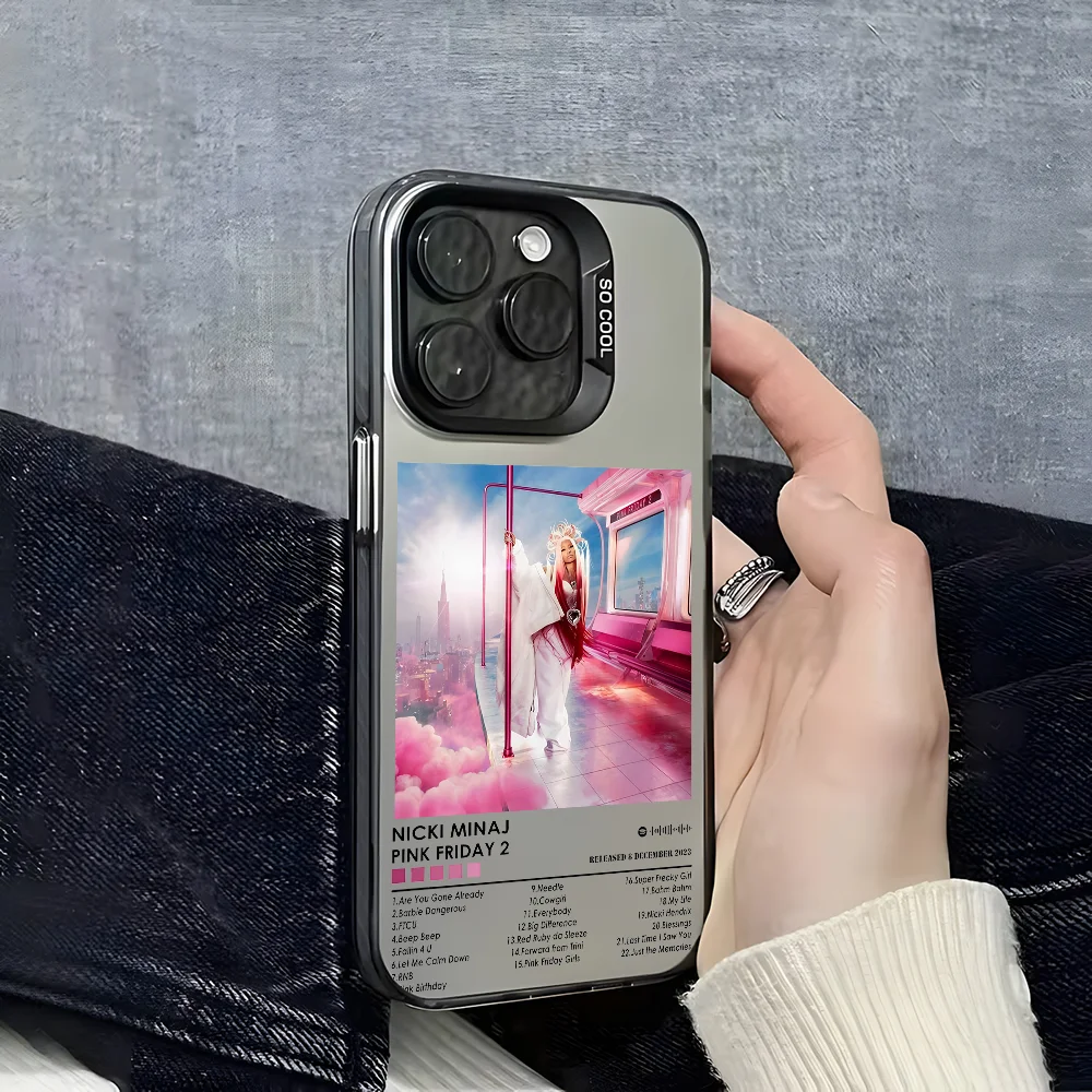 Чехол для телефона N-Nicki M-Minaj Pink Friday 2 iPhone 16 15 14 13 12 11 Pro Max серый черный матовый