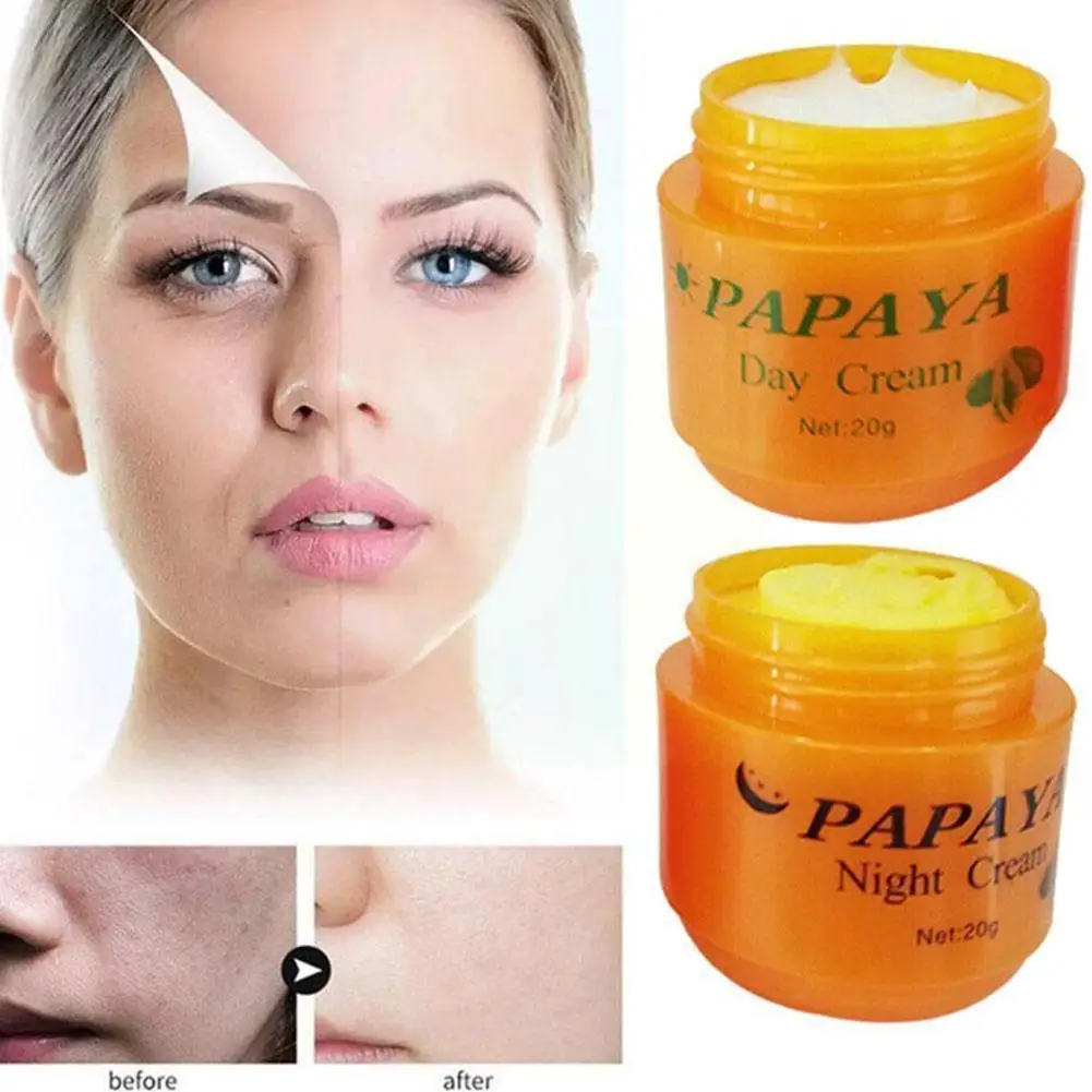 

3 Bottle/set Papaya Day Cream And Night Cream Improves Vitamin Whitening Dark Refreshing Moisturizer Skin C's Anti-freckle