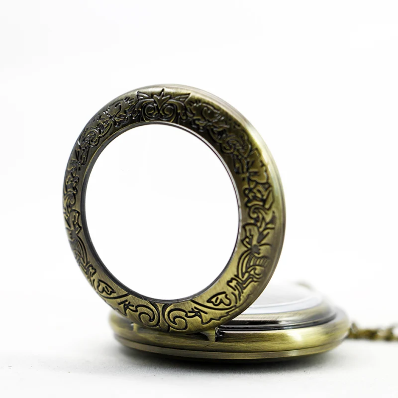 Fashion Mechanical Pocket Watch Carved Vintage Roman Numerals Display Belt Chain Pendant Clock Men's Ladies Gift