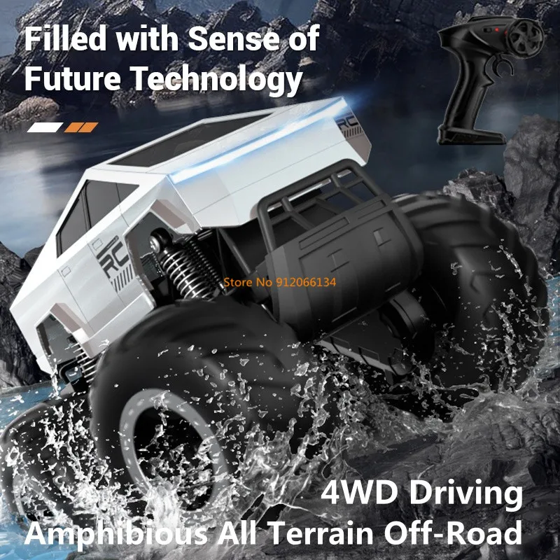 Фото 1:16 4WD All Terrain Off Road Водонепроницаемый грузовик с дистанционным управлением 2,4G Water Land 2To1 Amphibious Climb Высокоскоростной радиоуправляемый автомобиль Детский подарок №1