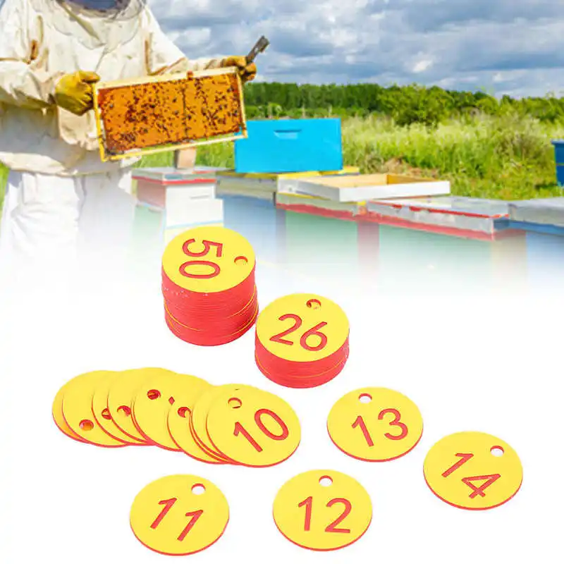 

20/50pcs Beekeeping Husbandry Hanging Livestock Numbered Tag Labels Farm Livestock Breeding Supplies