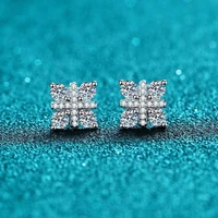 trendy 925 sterling silver 0 48ct d color vvs1 geometric moissanite stud earrings for women plated white gold ear studs gift