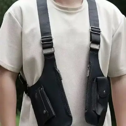 Сумка-кошелек на плечо с защитой от краж, винтажная, с потайным карманом, портативная, из ткани Оксфорд, на двойном ремне