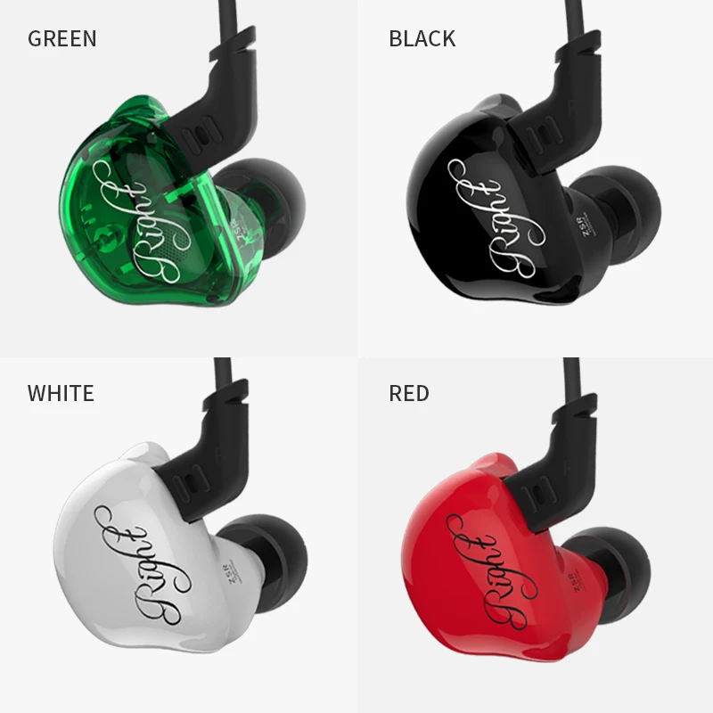 

KZ ZSR Six Drivers In Ear Earphone Armature And Dynamic Hybrid Headset HIFI Bass With Replaced Cable Noise Cancelling Earbuds